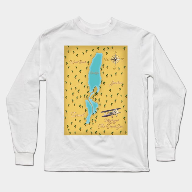 Dead sea map Long Sleeve T-Shirt by nickemporium1